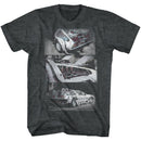 Back To The Future-Hipster To The Future-Black Heather Adult S/S T-Shirt - Black Heather