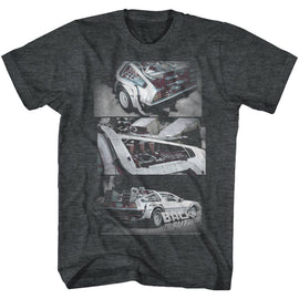Back To The Future-Hipster To The Future-Black Heather Adult S/S T-Shirt - Black Heather