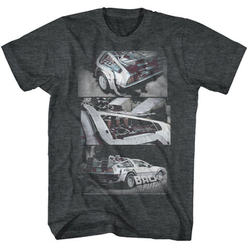 Back To The Future-Hipster To The Future-Black Heather Adult S/S T-Shirt - Black Heather
