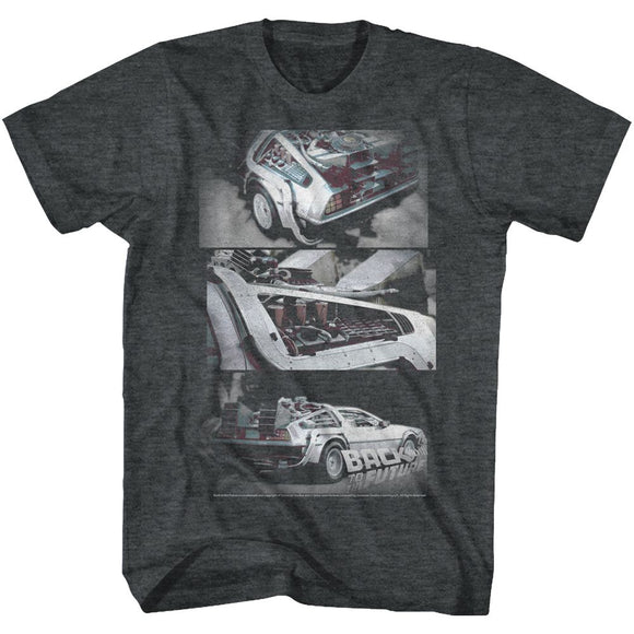 Back To The Future-Hipster To The Future-Black Heather Adult S/S T-Shirt - Black Heather