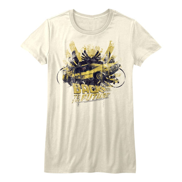 Back To The Future-Glamour-Vintage White Ladies S/S T-Shirt - Vintage White