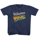Back To The Future-8Bit To The Future-Navy Youth S/S T-Shirt (7-8) - Navy