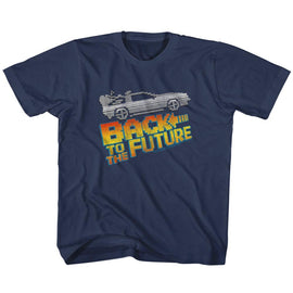 Back To The Future-8Bit To The Future-Navy Youth S/S T-Shirt (7-8) - Navy