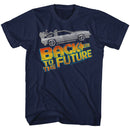 Back To The Future-8Bit To The Future-Navy Adult S/S T-Shirt - Navy