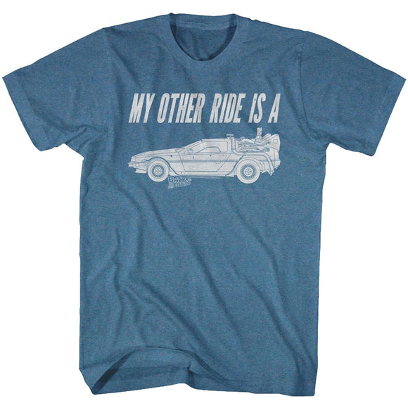 Back To The Future-My Other Ride-Indigo Heather Adult S/S T-Shirt - Indigo Heather