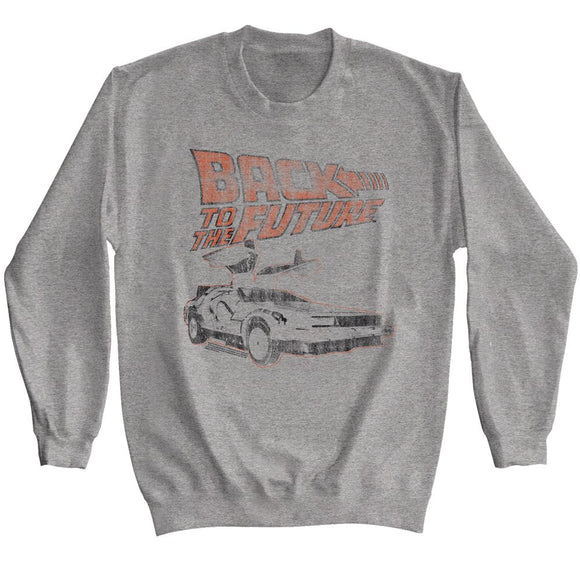 Back To The Future-Bttf My Other Ride-Graphite Heather Adult L/S Sweatshirt-S - Graphite Heather