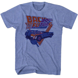 Back To The Future-The Blues-Light Blue Heather Adult S/S T-Shirt - Light Blue Heather