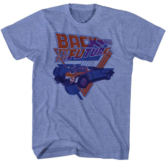 Back To The Future-The Blues-Light Blue Heather Adult S/S T-Shirt - Light Blue Heather