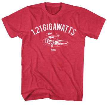 Back To The Future-The B Team-Red Heather Adult S/S T-Shirt - Red Heather