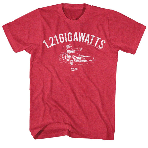 Back To The Future-The B Team-Red Heather Adult S/S T-Shirt - Red Heather