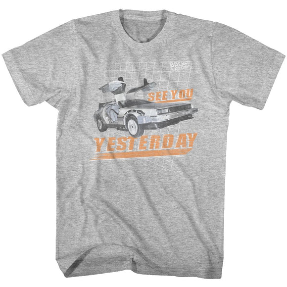 Back To The Future-See You-Gray Heather Adult S/S T-Shirt - Gray Heather
