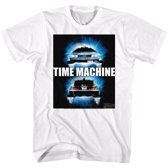 Back To The Future-Time Travel-White Adult S/S T-Shirt - White