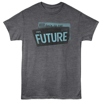 Back To The Future-License-Heather Charcoal Adult S/S T-Shirt - Heather Charcoal