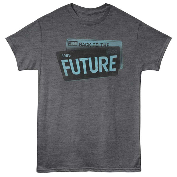 Back To The Future-License-Heather Charcoal Adult S/S T-Shirt - Heather Charcoal