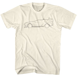 Back To The Future-Lines-Natural Adult S/S T-Shirt - Natural