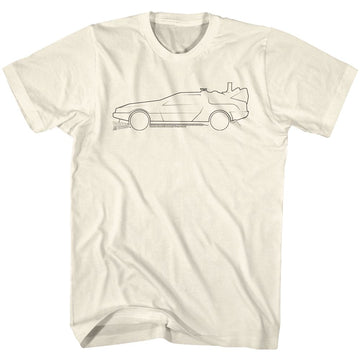 Back To The Future-Lines-Natural Adult S/S T-Shirt - Natural