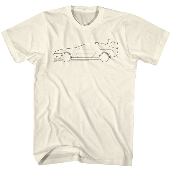 Back To The Future-Lines-Natural Adult S/S T-Shirt - Natural