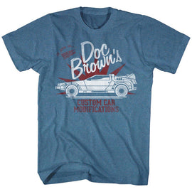 Back To The Future-Custom Stuff-Indigo Heather Adult S/S T-Shirt - Indigo Heather