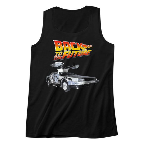 Back To The Future-Car-Black Adult Tank-S - Black