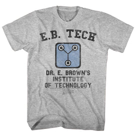 Back To The Future-Eb Tech-Gray Heather Adult S/S T-Shirt - Gray Heather