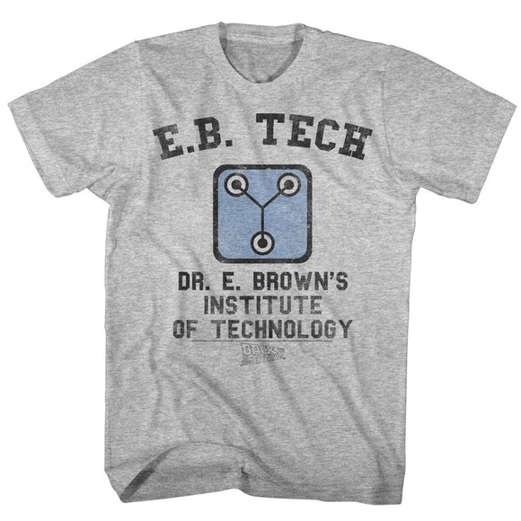 Back To The Future-Eb Tech-Gray Heather Adult S/S T-Shirt - Gray Heather