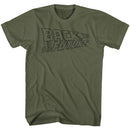 Back To The Future-Logofade-Military Green Adult S/S T-Shirt - Military Green