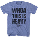 Back To The Future-Heavy-Light Blue Heather Adult S/S T-Shirt - Light Blue Heather