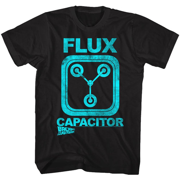 Back To The Future-Flux-Black Adult S/S T-Shirt - Black