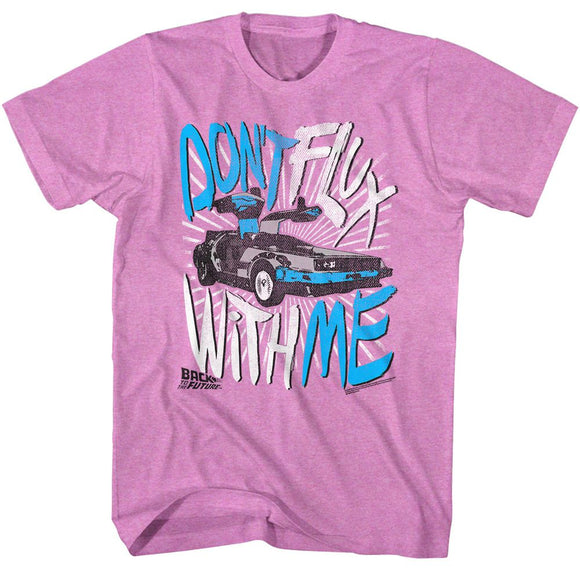 Back To The Future-Flux Off-Neon Purple Heather Adult S/S T-Shirt - Neon Purple Heather