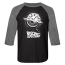 Back To The Future-Wheel Of Time-Vintage Black/Premium Heather Adult 3/4 Sleeve Raglan-S - Vintage Black/Premium Heather
