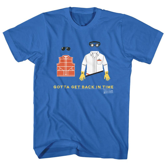 Back To The Future-Gotta Get Back-Royal Adult S/S T-Shirt - Royal
