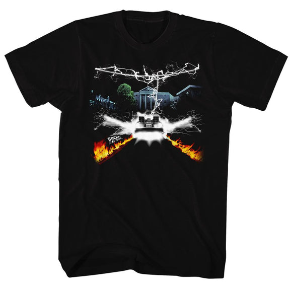 Back To The Future-Collage-Black Adult S/S T-Shirt - Black