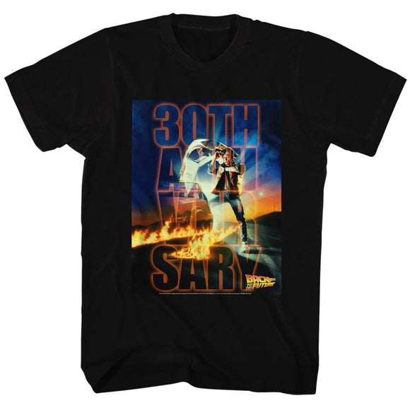 Back To The Future-Btf 30Th Anniversary-Black Adult S/S T-Shirt - Black