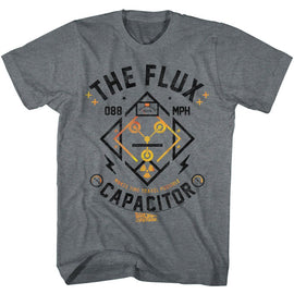 Back To The Future-Flux Streetwear-Graphite Heather Adult S/S T-Shirt - Graphite Heather