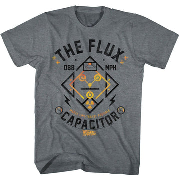 Back To The Future-Flux Streetwear-Graphite Heather Adult S/S T-Shirt - Graphite Heather