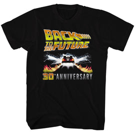 Back To The Future-30Th Anniversary-Black Adult S/S T-Shirt - Black