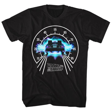 Back To The Future-Speedometer-Black Adult S/S T-Shirt - Black