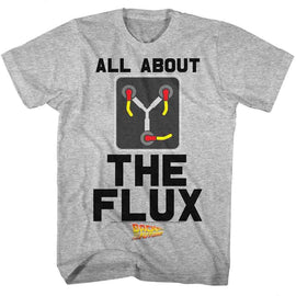 Back To The Future-All About Flux-Gray Heather Adult S/S T-Shirt - Gray Heather