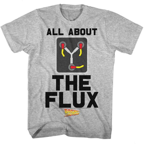 Back To The Future-All About Flux-Gray Heather Adult S/S T-Shirt - Gray Heather