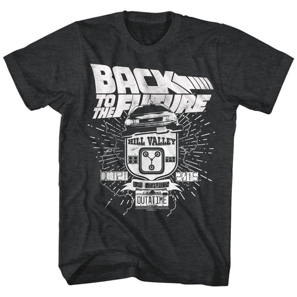 Back To The Future-Vintage Car-Black Heather Adult S/S T-Shirt - Black Heather