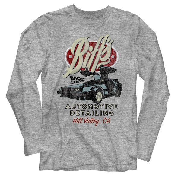 Back To The Future-Biffs-Gray Heather Adult L/S T-Shirt - Gray Heather