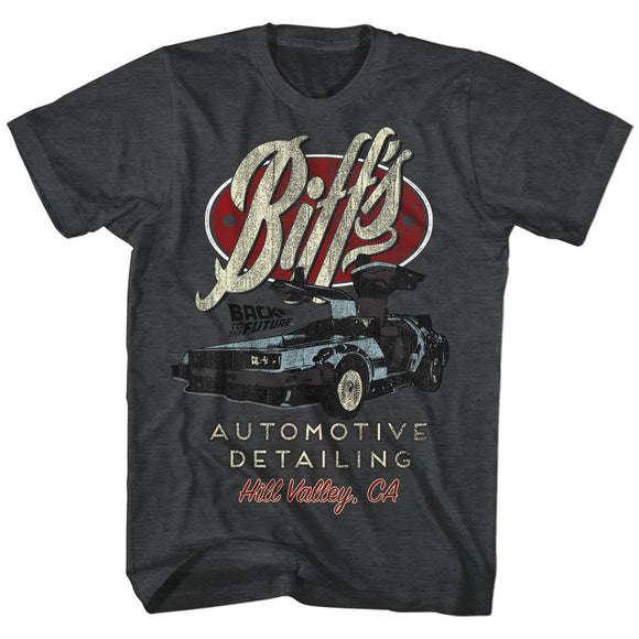 Back To The Future-Biffs-Black Heather Adult S/S T-Shirt - Black Heather