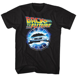 Back To The Future-Out Of Time-Black Adult S/S T-Shirt - Black