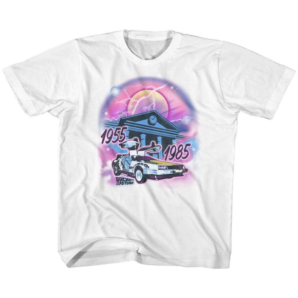 Back To The Future-Airbrush-White Youth S/S T-Shirt (7-8) - White