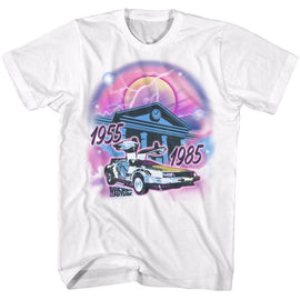 Back To The Future-Airbrush-White Adult S/S T-Shirt - White