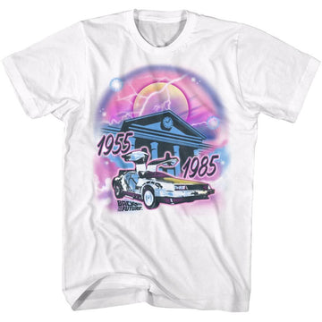 Back To The Future-Airbrush-White Adult S/S T-Shirt - White