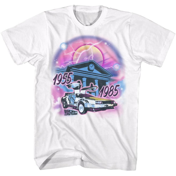 Back To The Future-Airbrush-White Adult S/S T-Shirt - White