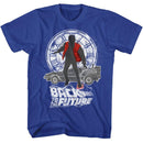 Back To The Future-Silhouette Collage-Royal Adult S/S T-Shirt - Royal