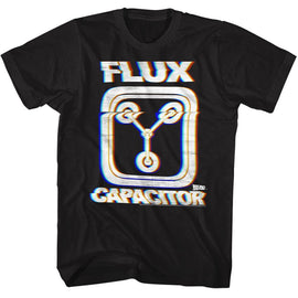 Back To The Future-Flux-Black Adult S/S T-Shirt - Black