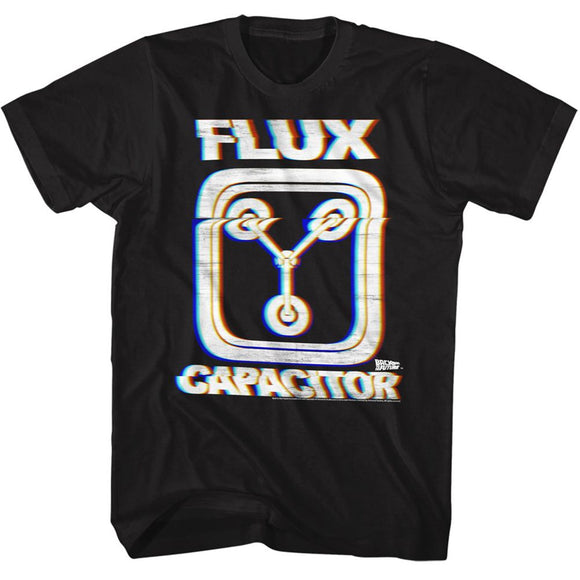 Back To The Future-Flux-Black Adult S/S T-Shirt - Black